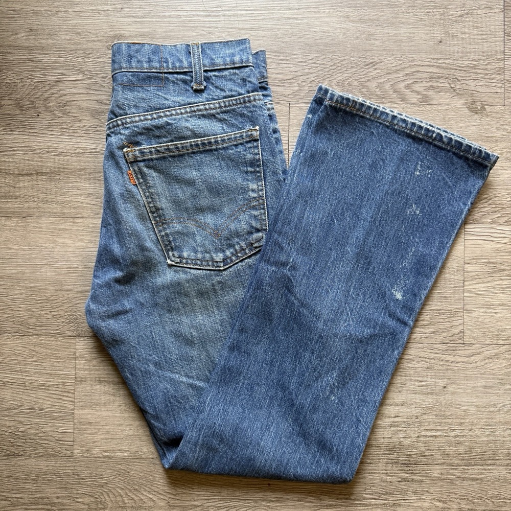 Vintage Levi's 517-0217 Orange Tab Bootcut Med Wash Denim Jeans 30x30 80s USA